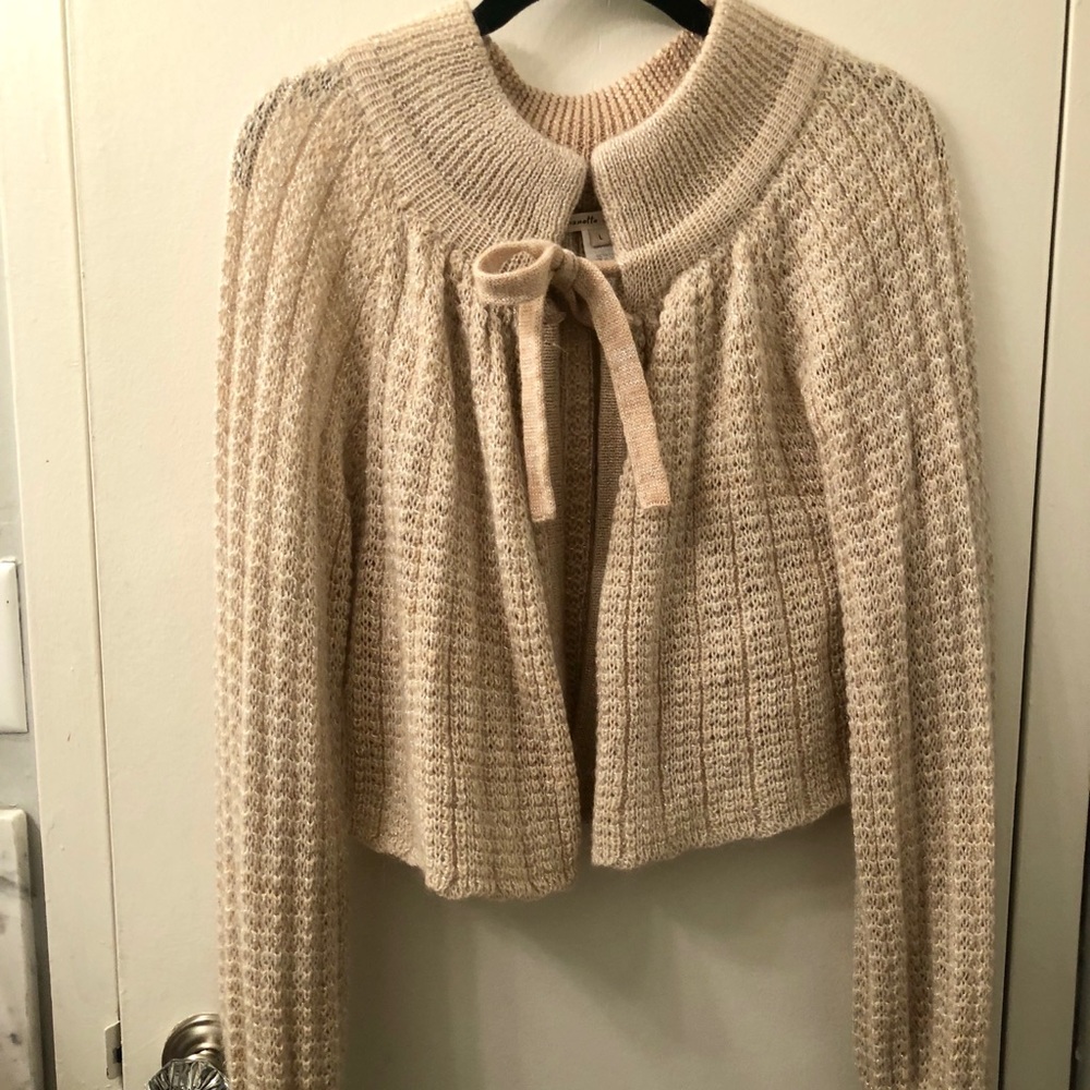 Nanette Lepore cropped sweater with bow tie